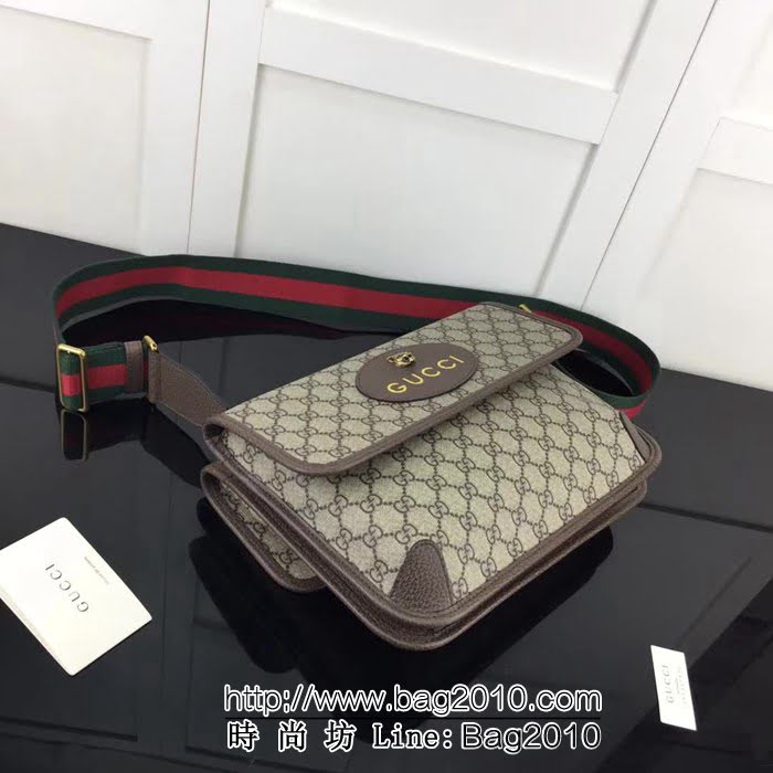 GUCCI古馳原單 新款專櫃品質原單貨實物實拍495654 啡pvc啡皮高仿郵差包 HY1206